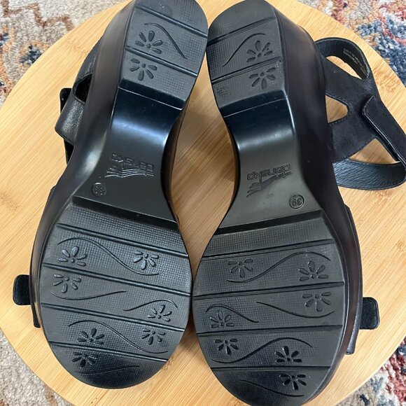 Dansko Black Leather Sandal Walking Co, Women's Sz EU 39 - Picture 7 of 8